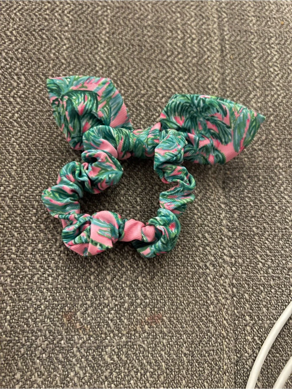 Lilly Pulitzer Pink & Green Bow Scrunchie